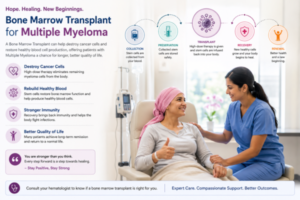 Bone Marrow Transplant recovery for Multiple Myeloma patient with supportive hospital care