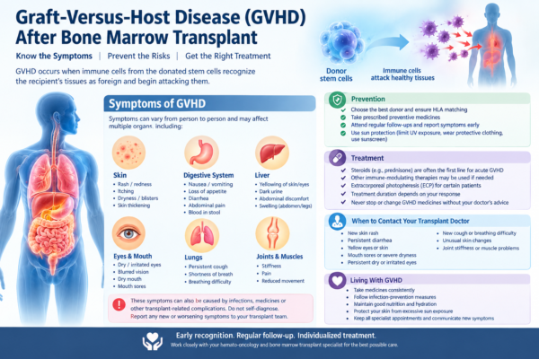 GVHD after bone marrow transplant: symptoms, prevention and treatment.